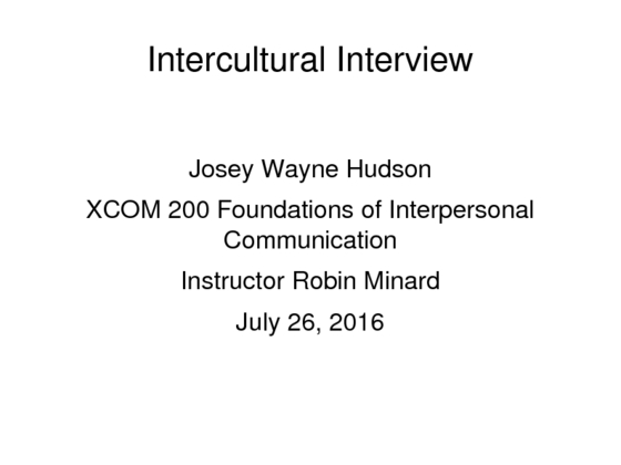 XCOM 200 Intercultural Interview