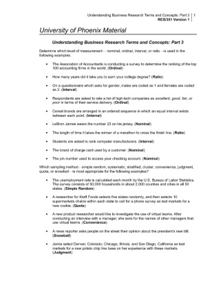 Week 5 Individual assignment res351 r1 understanding business research...