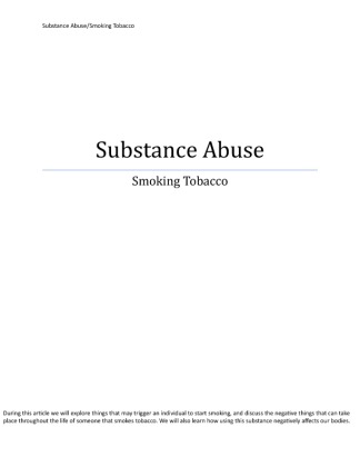 HCA 250 Week 6 Assignment Substance Abuse Paper