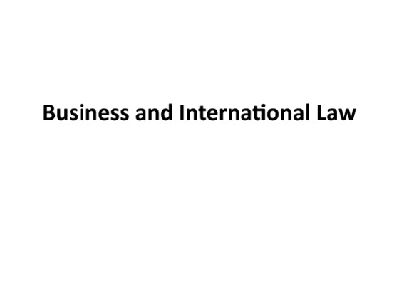 Business and International Law