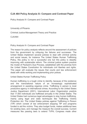 CJA 464 Policy Analysis Iii  Compare and Contrast Paper Human...
