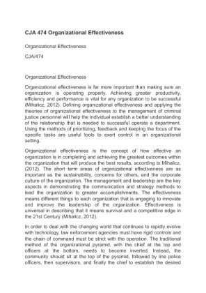 CJA 474 Organizational Effectiveness