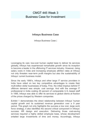CMGT 445 Week 3 Business Case for Investment   Infosys