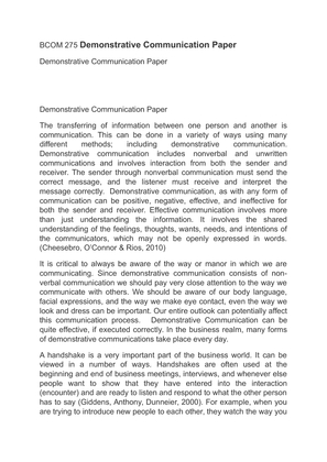 Demonstrative Communication Paper