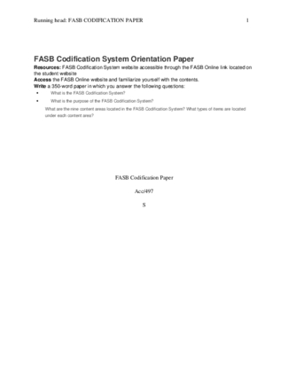 FASB Codification System Orientation Paper What are the nine content...
