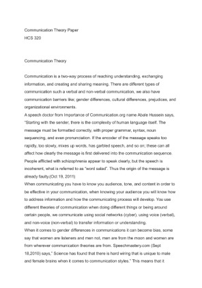 HCS 320 Communication Theory Paper (2)