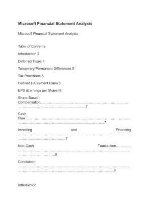 Microsoft Financial Statement Analysis