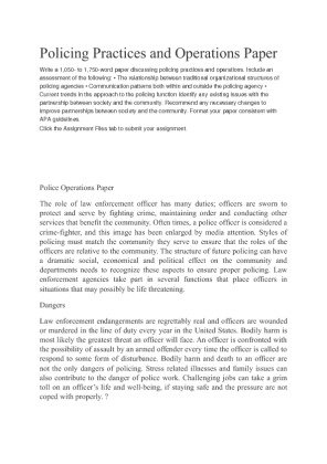 Policing Practices and Operations Paper
