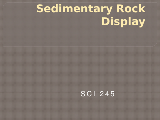 SCI 245 Week 3 Assignment Sedimentary Rock Display  335416924