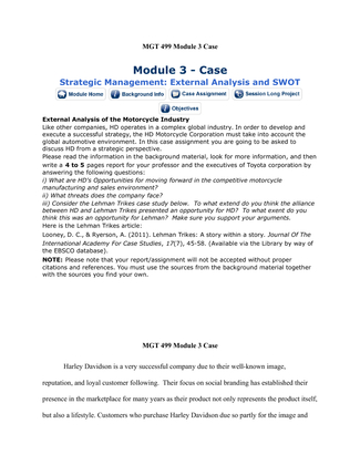 MGT 499 Module 3 Case