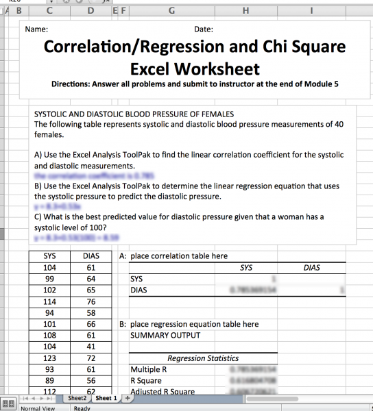 linear regression & correlation coefficient worksheet answers