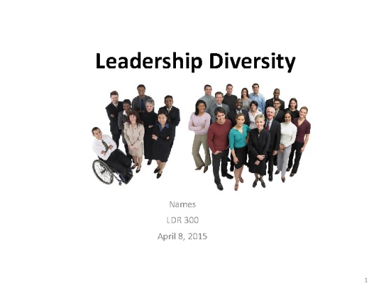  LDR 300 Week 3 Leadership Diversity [15 Slides  SpeakerNotes]